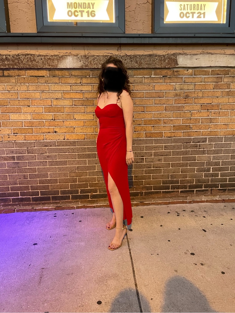 Reformation Red Strapless Midi Dress with Side Slit